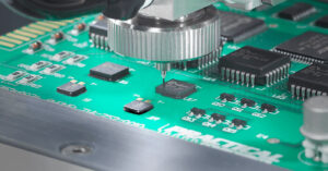 Underfill dispensing application on a circuit board